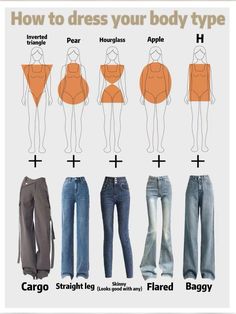 Triangle Body Shape Outfits, Inverted Triangle Outfits, Mode Tips, Types Of Jeans, Fashion Vocabulary, Moda Jeans, Everyday Fashion Outfits, Quick Outfits, Easy Trendy Outfits