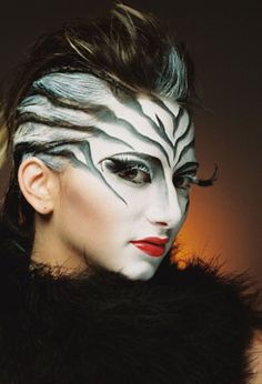 Amazing zebra makeup! Zebra Makeup, Zebra Costume, Animal Face Paintings, Animal Makeup, Bald Cap, Show Makeup, Theatrical Makeup, Fantasy Hair, Creative Makeup Looks