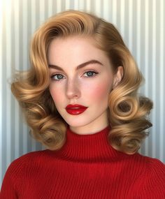 Retro waves Christmas hairstyle Hair For Vacation, Josef Kote, New Hair Look, Classic Glamour, Classic Hair