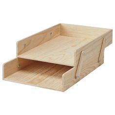 two wooden trays stacked on top of each other with one open and the other closed