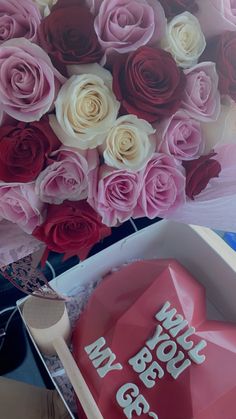 Dating Proposals Ideas, Proposal For Girlfriend, Pink White Bouquet, Cute Proposal, Pregnant Cake