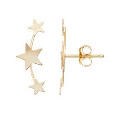 These Stella Grace star earrings give you a look that is out of this world. EARRING DETAILS Length: 19.5mm Backings: post Metal: 10k Gold Finish: polished Packaging: boxed Size: One Size. Gender: female. Age Group: adult. Star-shaped Ear Climbers As Gift, Star Shaped Ear Climbers As Gift, Star-shaped Ear Climbers For Gift, Star-shaped Ear Climbers For Pierced Ears, Vintage Diamond Earrings, Vintage Drop Earrings, Gold Diamond Earrings Studs, Post Metal, Gold Bridal Earrings