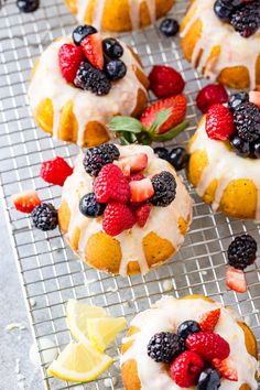 fruit filled bundt cakes on a cooling rack