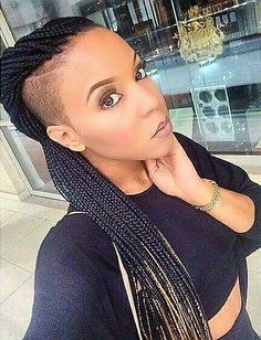 Braids with shaved sides Faux Loc, New Natural Hairstyles, Small Box Braids, Individual Braids, Twisted Hair, Blonde Box Braids, Mohawk Braid