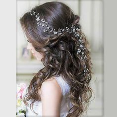 Long Hair Vine with Pearl Flowers Boho Hairstyles For Long Hair, Long Hair Vine, Flower Girl Headpiece, Crystal Bridal Headband, Silver Hair Vine, Hair Vine Bridal, Gold Hair Vine, Wedding Hair Vine, Pearl Hair Vine