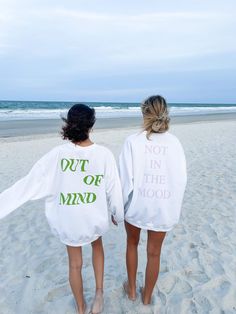 OUT OF MIND CREWNECK - Jewels Kennedy Designs Sweatshirt Beach Pictures, Oversized Trendy Sweatshirt For Beach Season, Oversized Spring Beach Sweatshirt, Beach Season Streetwear Sweatshirt Crew Neck, Oversized Hoodie Beach Pictures, Front Design, Clothing Items, Cover Up, Crew Neck