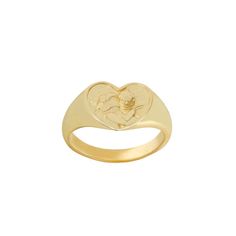 Angel heart signet ring with gold vermeil or sterling silver options from The M Jewelers. Accessories Png, Heart Signet Ring, Cross Choker Necklace, M Jewelers, Cross Choker, Crucifix Necklace, Angel Heart, Nameplate Necklace, Gold Signet Ring