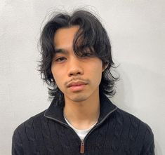 Shaggy South Korea Haircut with Curtain Bangs Wolfcut With Curtain Bangs Men, Textured Wolfcut, Mullet With Curtain Bangs Men, Wolf Haircut Men Long, Long Wolf Cut Men, Mens Wolf Cut Straight Hair, Boys Wolf Cut, Wolf Cut Mullet Men, Wolf Cut Short Men