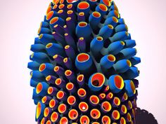 an image of a very colorful object that looks like it is made out of plastic pipes