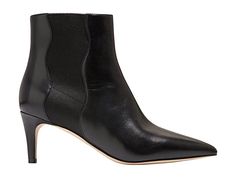 Cole Haan Vandam Bootie 65 mm - Women's Boots : Black Leather : Give new spirit to your steps wearing luxuriously elegant Cole Haan Vandam Bootie 65 mm. Leather and suede upper. Textile lining and insole. Slip-on style. Pointed toe. Side gores for easy on and off. Bootie silhouette. Arch foam for comfort. Kitten heel. Grand 360 polyurethane midsole. Laser forepart design, rubber outsole. Imported. Measurement: Heel height: 2.5. Platform height: 0.25. Boot shaft height: 5. Shaft circumference: 10 Sleek Evening Heeled Boots With 4-inch Heel, Leather High Ankle Boots With 4-inch Heel, Luxury Black Pointed Toe Boots, Evening Boots With 4-inch Pointed Heel, Luxury Black Pointed Toe Heeled Boots, Faux Leather High Ankle Boots With 4-inch Heel, Black Heeled Boots With 4-inch Heel And Pointed Toe, Cole Haan Women, Braided Sandals