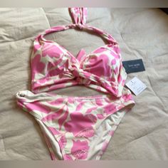 Kate Spade Surf Pink Bikini New With Tags Size Medium White Kate Spade Swimwear For Spring, Kate Spade Beachwear Swimwear For Spring, Kate Spade Swimwear For Pool In Spring, Kate Spade Swimwear For Spring Pool, Kate Spade Spring Beachwear Swimwear, Kate Spade Swimwear For Spring Pool Occasions, Kate Spade Beachwear For Spring, Kate Spade Summer Beach Swimwear, Kate Spade Fitted Swimwear For Summer