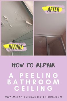 how to repair a peeling bathroom ceiling with drywalling and water damage on the ceiling