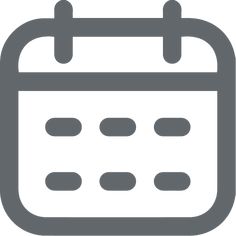 a calendar icon with the date and time in grey on an isolated white background illustration