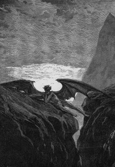 a black and white drawing of a dragon flying over mountains