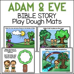 adam and eve bible story play dough mats for kids to learn how to use them