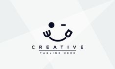 the logo for creative, modern and unique business cards or brochures with an image of a smiling face