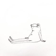 a drawing of a frog sitting on the ground