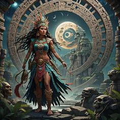 Mayan Goddess of the Moon, - AI Generated Artwork - NightCafe Creator Mayan Goddess, Ix Chel, Goddess Of The Moon, Splash Screen, Matte Painting, Fantasy Concept Art, Art Generator, Free Fun, Unreal Engine