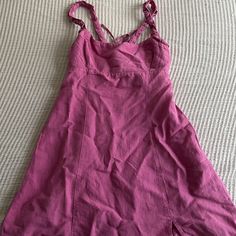 Pink Denim Mini Dress. Braided Straps. Zipper In Back. Zara Casual Cotton Mini Dress, Zara Cotton Mini Sundress, Zara Cotton Mini Dress For Brunch, Zara Cotton Sundress For Day Out, Zara Casual Cotton Sundress, Zara Denim Dress, Zara Floral Dress, Zara Mini Dress, Zara Black Dress