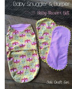 the baby snuggler and burper gift set is made with fabric