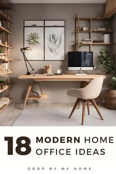 Check out modern home office ideas that blend aesthetics with productivity, creating the perfect environment for remote work. These designs incorporate sleek furniture, minimalistic decor, and innovative storage to keep your workspace clutter-free and inspiring. Ideal for any size of space, or men or women, these ideas offer practical solutions for a contemporary and efficient home office. Get inspired by these home office designs that enhance both style and function. Home Organization Declutter, Efficient Home Office, Modern Home Office Ideas, Home Office Dark, Organize Office Space, Home Office Designs, Staircase Decor Ideas, Minimalistic Decor, Feminine Home Offices