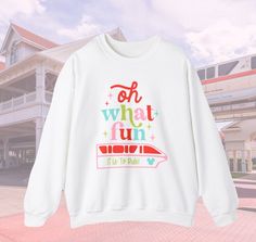 Oh What Fun Crew Sweatshirt — Best Day Ever Christmas Party Planning, Disney Christmas Shirts, Very Merry Christmas Party, Bag Patches, Oh What Fun, Disney Family Vacation, Cozy Holiday, Disney Lover, Holiday Magic