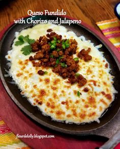 quesadilla with chorizza and jalapeno in a cast iron skillet