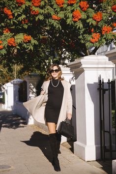 The Londoner » Sweater (dress) Weather Chic Summer Sweater Dress, Paris Sweater Dress, Casual Off-shoulder Sweater Dress For Spring, Chic Knee-length Buttoned Sweater Dress, Dress With Sweater Over It Pregnant, City Style, New Wardrobe, Sweater Weather