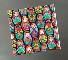 Russian doll minky fabric piece for girls. 18 by 18 inch square. Soft polyester material featuring matryoshka or nesting dolls from Russia. by HeritageLuxeFabrics on Etsy