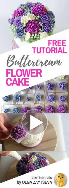 the video shows how to make a flower cake