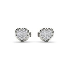 Crafted in 10K white gold this pretty earrings showcase a heart shaped frame covered with glittering round diamonds. Finished to a bright polished shine, these earrings secure comfortably with friction backs. Size: one size. Gender: female. Age Group: adult. Silver Diamond Earrings With Brilliant Cut For Valentine's Day, Sparkling White Gold Diamond Earrings For Anniversary, Diamond Heart Cut Earrings For Anniversary, White Heart Cut Diamond Earrings For Formal Occasions, Heart Cut White Diamond Earrings For Anniversary, Valentine's Day Round Cut Diamond Earrings With Prong Setting, Heart-shaped Diamond White Diamond Earrings For Anniversary, Classic White Gold Diamond Cut Heart Earrings, Round Diamond Earrings For Valentine's Day With Prong Setting