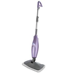 a purple steam mop on a white background