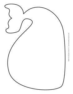 a black and white drawing of a pear