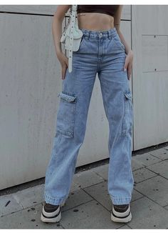 Trendy Cargo Baggy Fashion Jeans – Thekittenpark Baggy Jeans Women, Vintage Cargo Pants, Baggy Fashion, Cargo Pants Baggy, Overalls Vintage, Women Cargo Pants, Fashion 90s, Pants Baggy, Moda Jeans