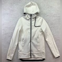 Pashko Fleece, Full Zipper, Hooded, White With Black Accents, Size Small. There Are Two Zipper Bottom Pockets And A Small Zipper Pocket Near The Left Shoulder. There Are Two Slip In Pockets Inside The Jacket. The Front Zipper Can Go Up Or Down. New With Tags. White Fleece-lined Hoodie For Streetwear, Functional Fleece Hooded Outerwear, Fleece Hooded Jacket For Winter Sportswear, Functional Hooded Fleece Outerwear, White Fleece Track Jacket, Functional White Fleece Outerwear, Winter Sportswear Fleece Hooded Jacket, Winter White Outdoor Jacket With Detachable Hood, Functional Fleece Hooded Jacket For Winter