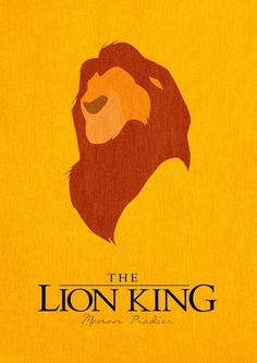 the lion king movie poster on yellow background