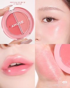 Korean Blush Products, K Beauty Blush, Amuse Lip Tint, Cute Lip Tint, Cute Blush Makeup, Korean Makeup Blush, Lip Tint Aesthetic, Amuse Makeup, Tint Aesthetic