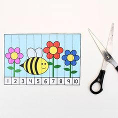 Picture of printed bug number sequencing puzzle next to a pair of scissors Numeracy Activities, Counting Puzzles, Counting Activity, Number Sequence, Number Puzzles, Learn To Count, Counting Activities, Educational Printables