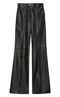 Black Plonge Leather Flare Trousers Gucci Chevron Outfit, Gg Marmont Bag, Horsebit Loafers, Flared Trousers, Luxury Women Fashion, Gucci Leather, Heritage Fashion, Flare Trousers, Gucci Black