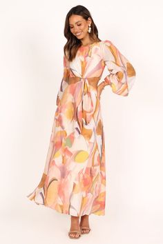 Laquin Long Sleeve Maxi Dress - Pink Maxi Design, Fall Wedding Guest Dress, Crewneck Style, Wedding Look, Usa Dresses, Strapless Tops, Dresses By Length, Pink Maxi Dress, Long Sleeve Maxi