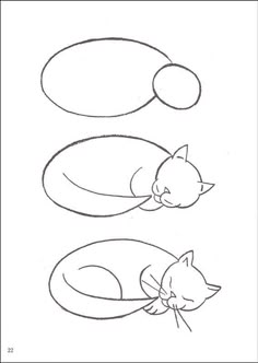 two cats sleeping next to each other on top of a white sheet with oval shapes