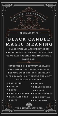 Black Candle Magic, Black Candles Magic, Candle Meaning, Candle Color Meanings, Candle Magic Spells, Hoodoo Spells