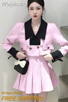 Shipping: Worldwide Express Shipping AvailableDelivery time: 🚚7-15Days Fast ShippingReturns: Fast refund,💯100% Money Back Guarantee. Ladies Short Jackets, Coat Skirt, Skirt Sets, Set Women, Short Jacket, 2 Piece Set, Jacket Coat, French Vintage, Korean Fashion