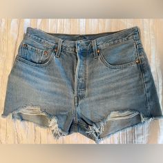 Never Worn Before Levi Shorts. Size 31, But Fits More To A 27,28,29. Perfect Condition. Mid-rise Denim Blue Levi's Bottoms, Levi's High Rise Relaxed Fit Bottoms, Levi's Mid-rise Denim Blue Bottoms, Levi's Short Leg Denim Blue Bottoms, Levi's Denim Blue Short Leg Bottoms, High Waist Blue Levi's Shorts, Levi's High Waist Blue Shorts, Fitted Levi's Blue Jean Shorts, Levi's Fitted Blue Jean Shorts