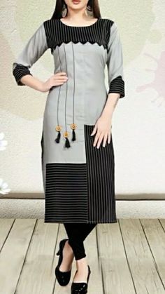 Suit Neck Designs, Girls Kurti, Suit Neck, Kurta Pants, Simple Kurti, Casual Work Attire, Minimal House, Basic Mehndi