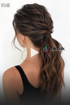 ** Elegant Twisted Ponytail Hairstyle hairstyles for prom, prom hairstyles updos, prom hairstyles with bangs, Homecoming Hairstyles Updos, Pretty Braided Hairstyles, Homecoming Hair Down, Hoco Hair Ideas, Braided Hairstyles Easy, Hoco Hair, Wedding Hairstyles For Long Hair, Braided Ponytail, Braids For Short Hair