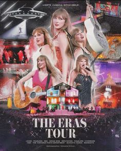 the eras tour poster for their album, featuring taylor and taylor's band