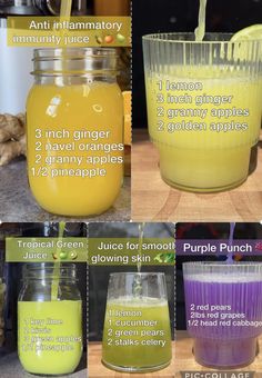 the steps to making an orange juice in a mason jar with instructions on how to make it