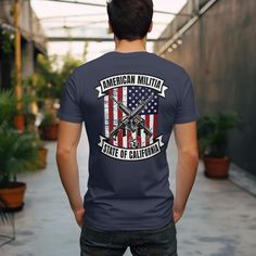 California American Militia Soft T-shirt, 2nd Amendment Supporter Tee, Flag & Gun Graphic Shirt, Patriotic Tee Shirt, American Patriot - Etsy