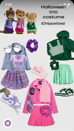 an image of children's clothing and shoes for halloween costumes with text overlay